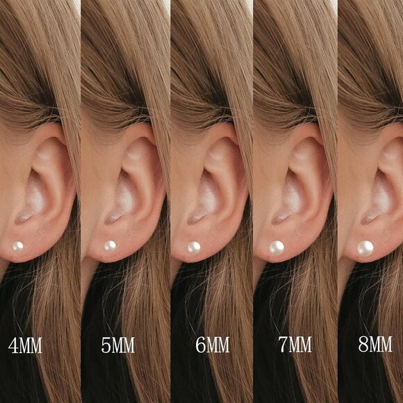 JINERA 5 Pairs Pearl Earrings Set - Gold & Silver - Picture 4 of 8